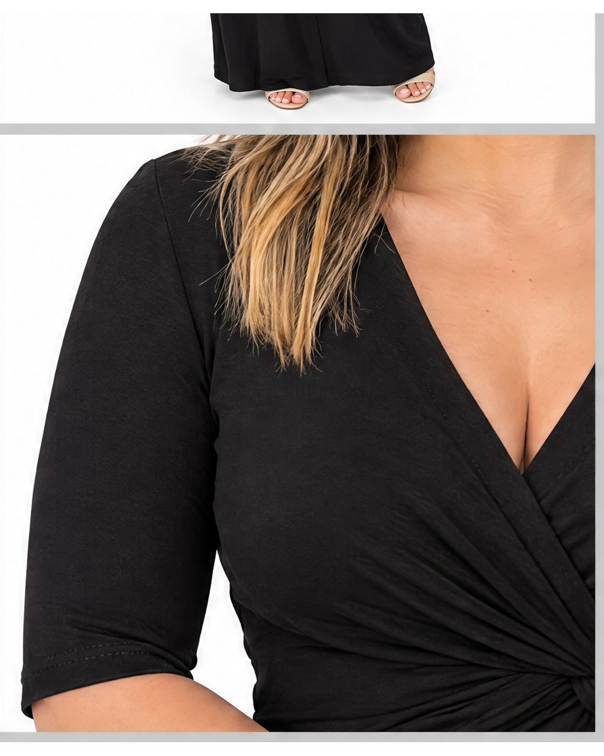 Vestido largo con nudo frontal