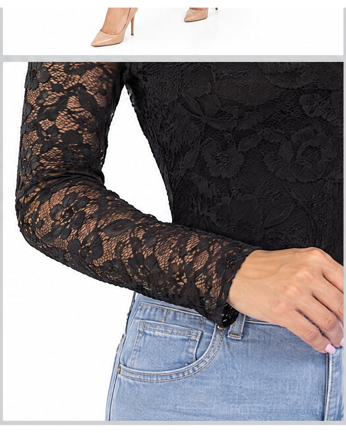 Body de encaje off-shoulder