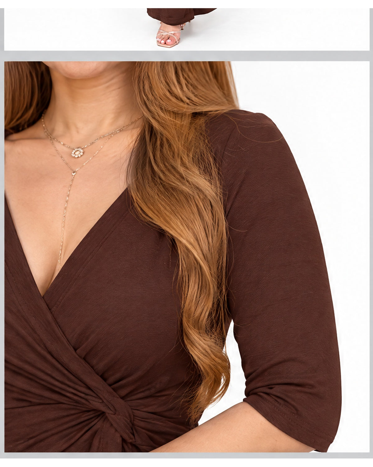 Vestido largo con nudo frontal