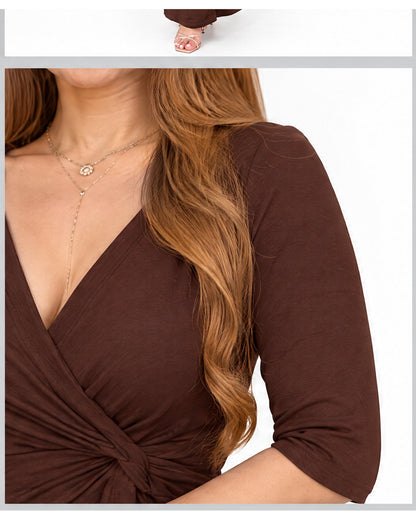 Vestido largo con nudo frontal