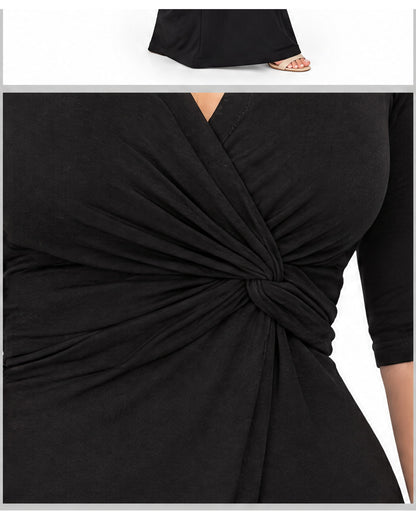 Vestido largo con nudo frontal