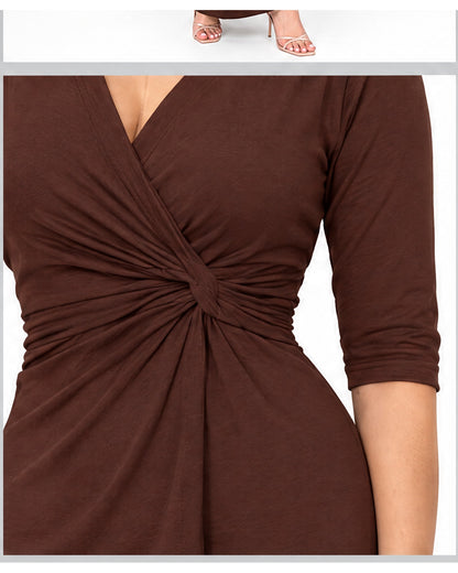 Vestido largo con nudo frontal