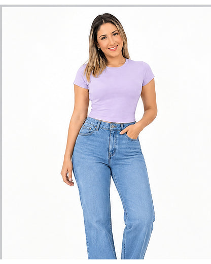 Blusa básica manga corta