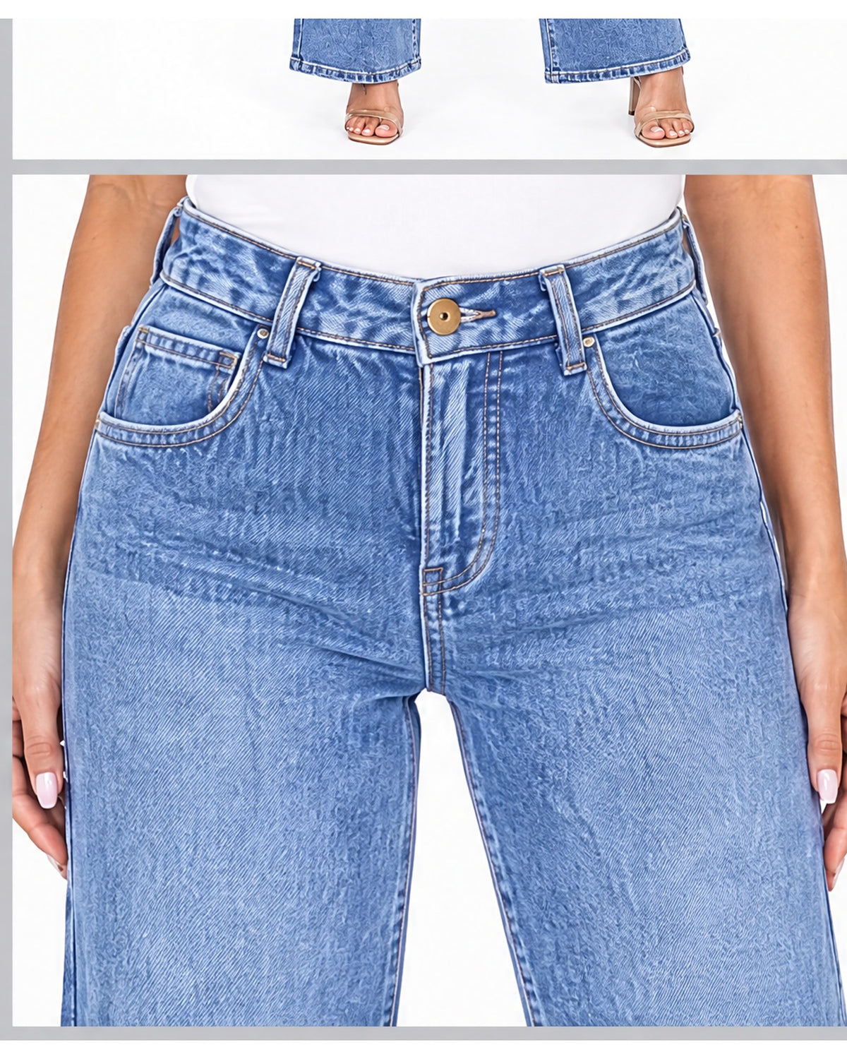 Jeans wide leg control fit