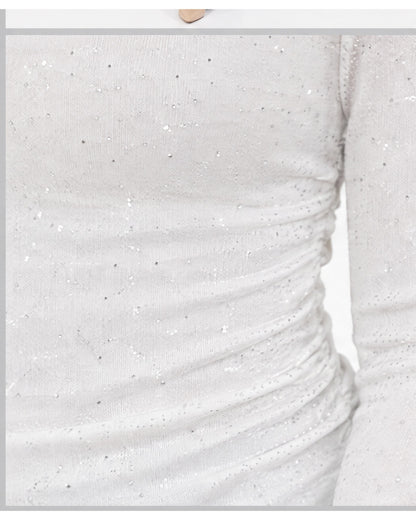 Blusa escote barco con brillos