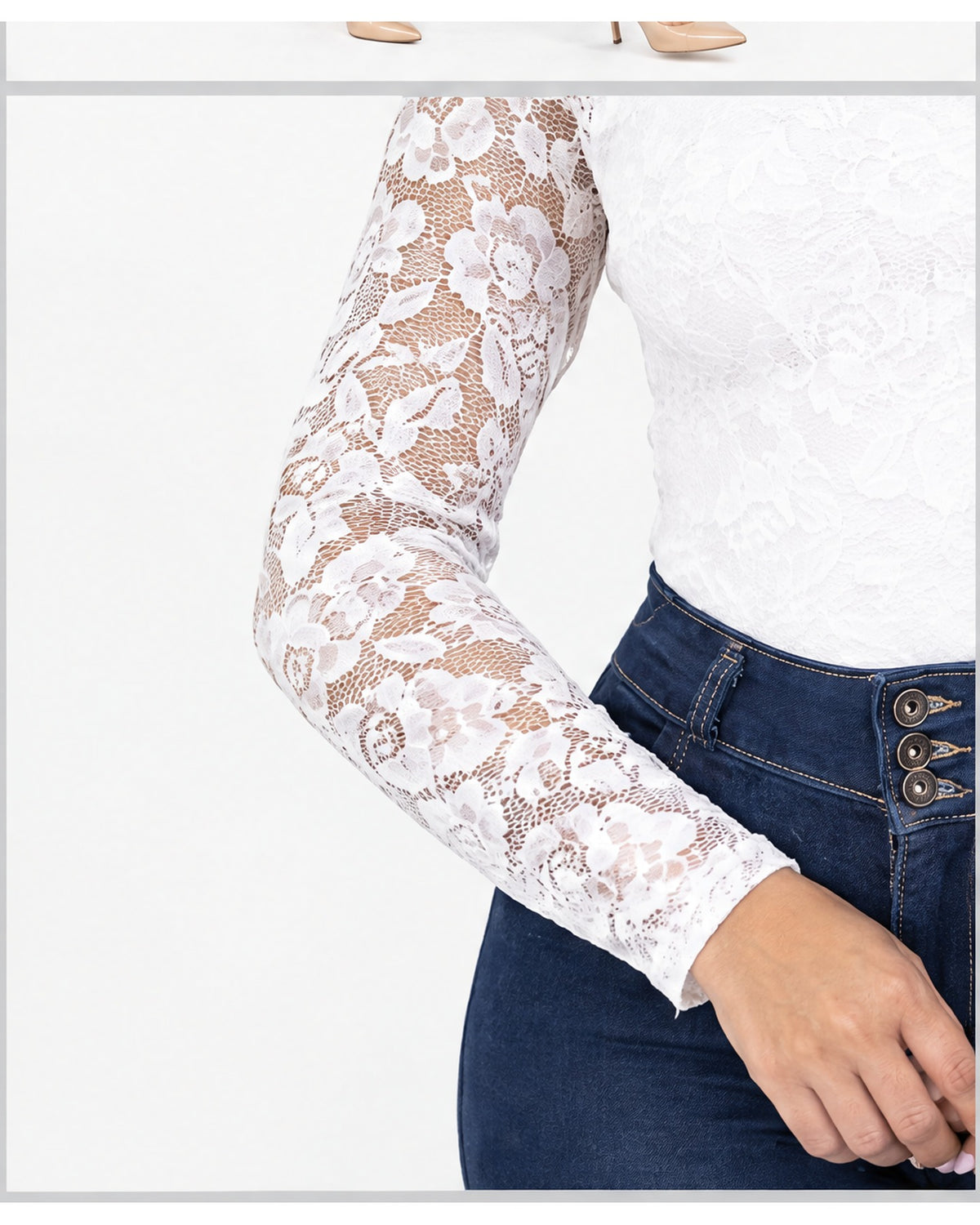 Body de encaje off-shoulder