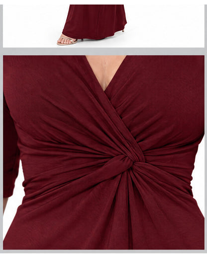 Vestido largo con nudo frontal