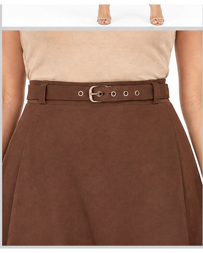Falda midi con cinturón