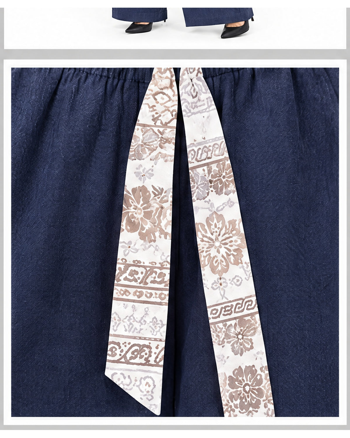 Pantalón ancho con cinta
