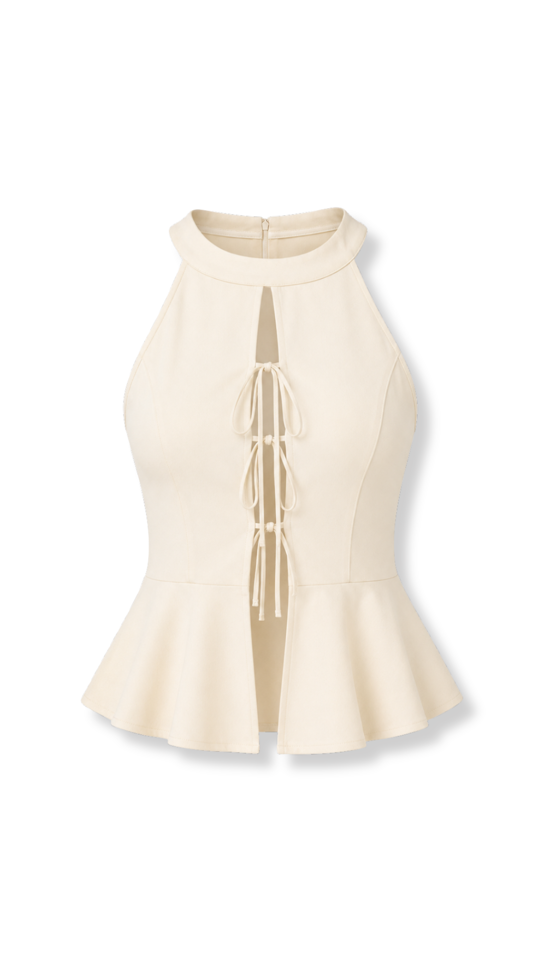 CT1378-4 Halter peplum con lazos 3