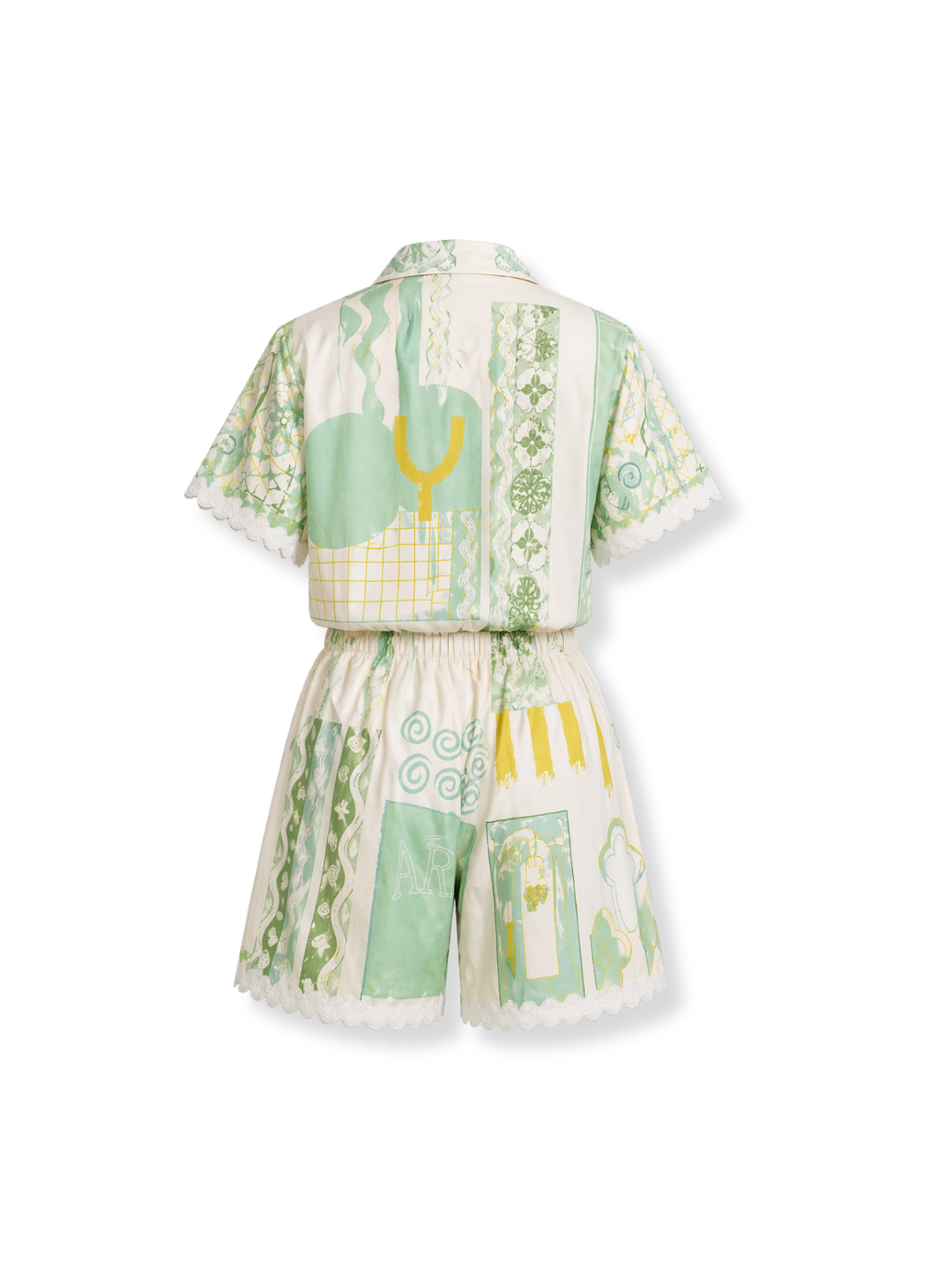OMG-NB-034W Conjunto camisa short Verde 4