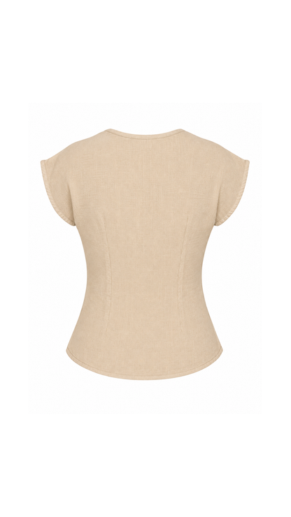 JJ-6573 Peplum cruzada Camel (beige) 9