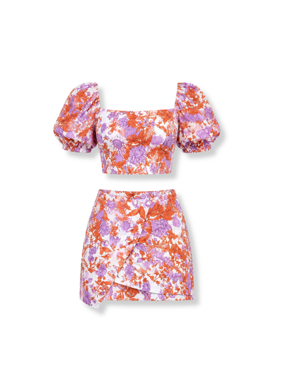 NB-023W Conjunto falda floral Morado 1