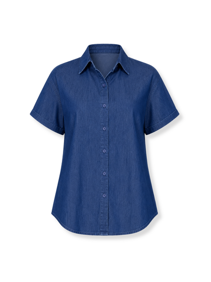 523-L24-140 Blusa denim oversize Azul oscuro 3