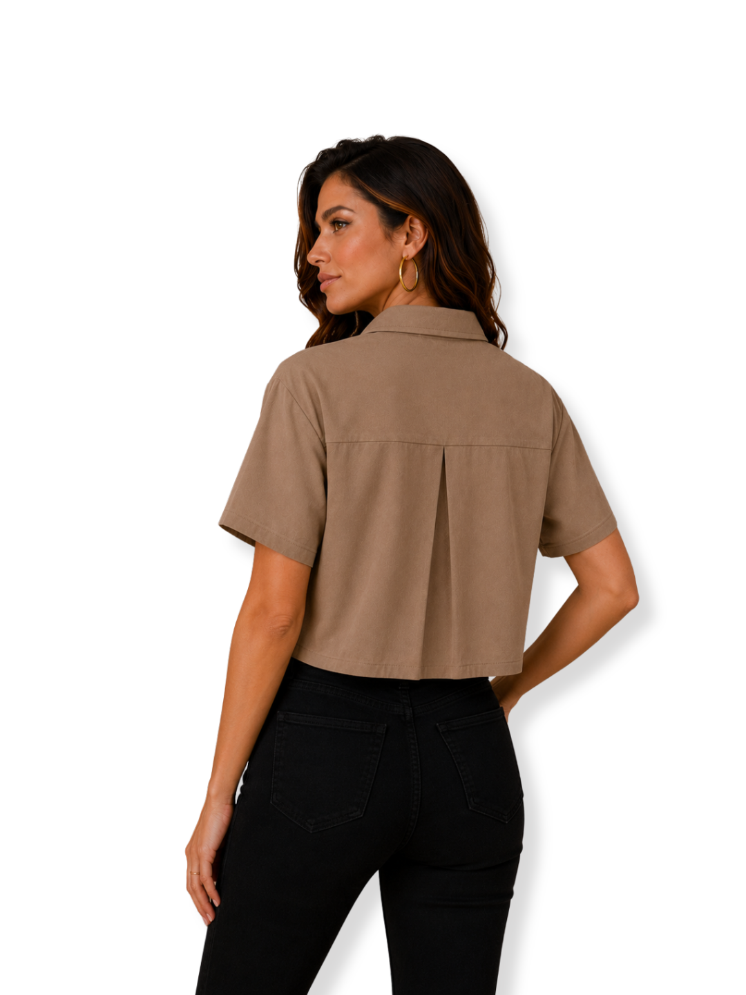 GA8239 Camisa crop Café 2