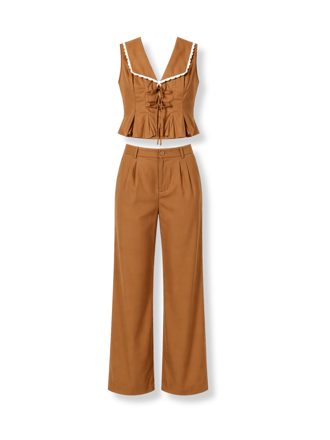 OMG-ST25-145W Conjunto wide leg Camel 3