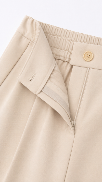 B36854 Conjunto peplum palazzo Beige 6