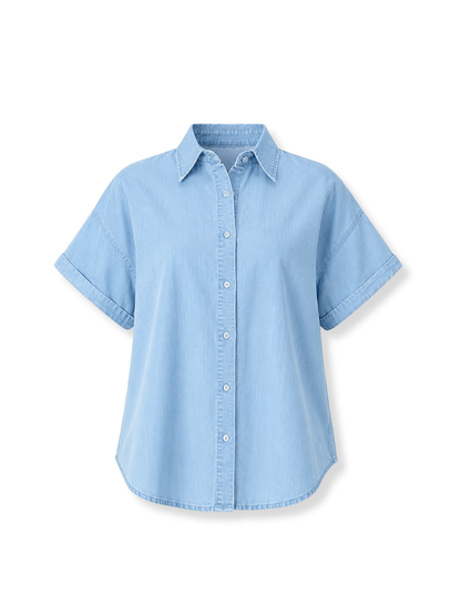 523-L24-140 Blusa denim oversize Azul claro 3
