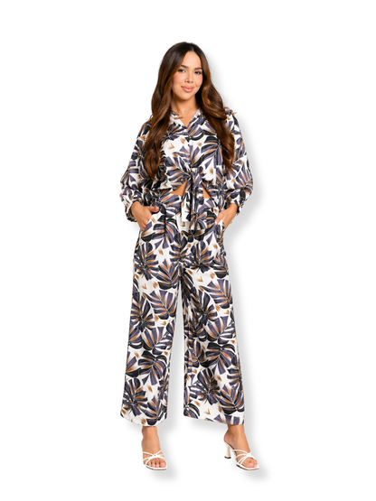 LR136W Conjunto crop pantalon Gris 1