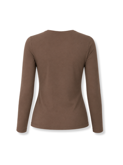 DK-5018-Q3 Camiseta basica ML Café 4