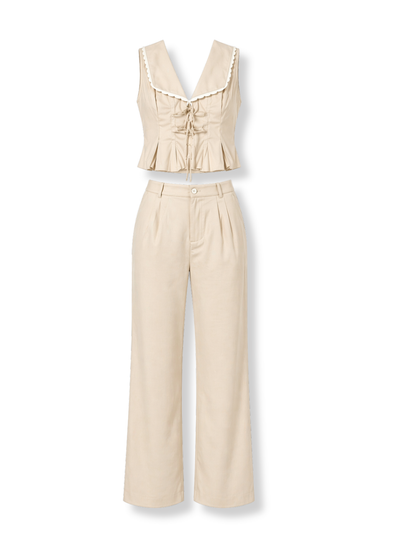 OMG-ST25-145W Conjunto wide leg Beige 3