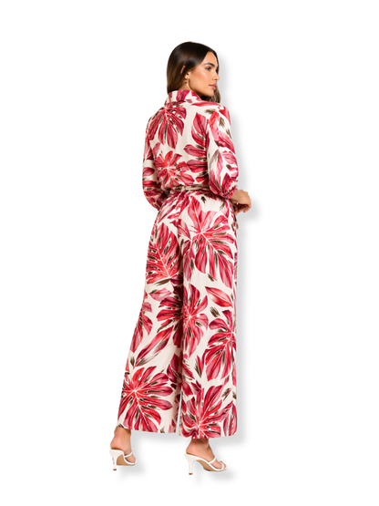 LR136W Conjunto crop pantalon Rojo 4