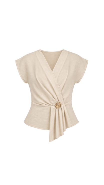 JJ-6573 Peplum cruzada Camel (beige) 8