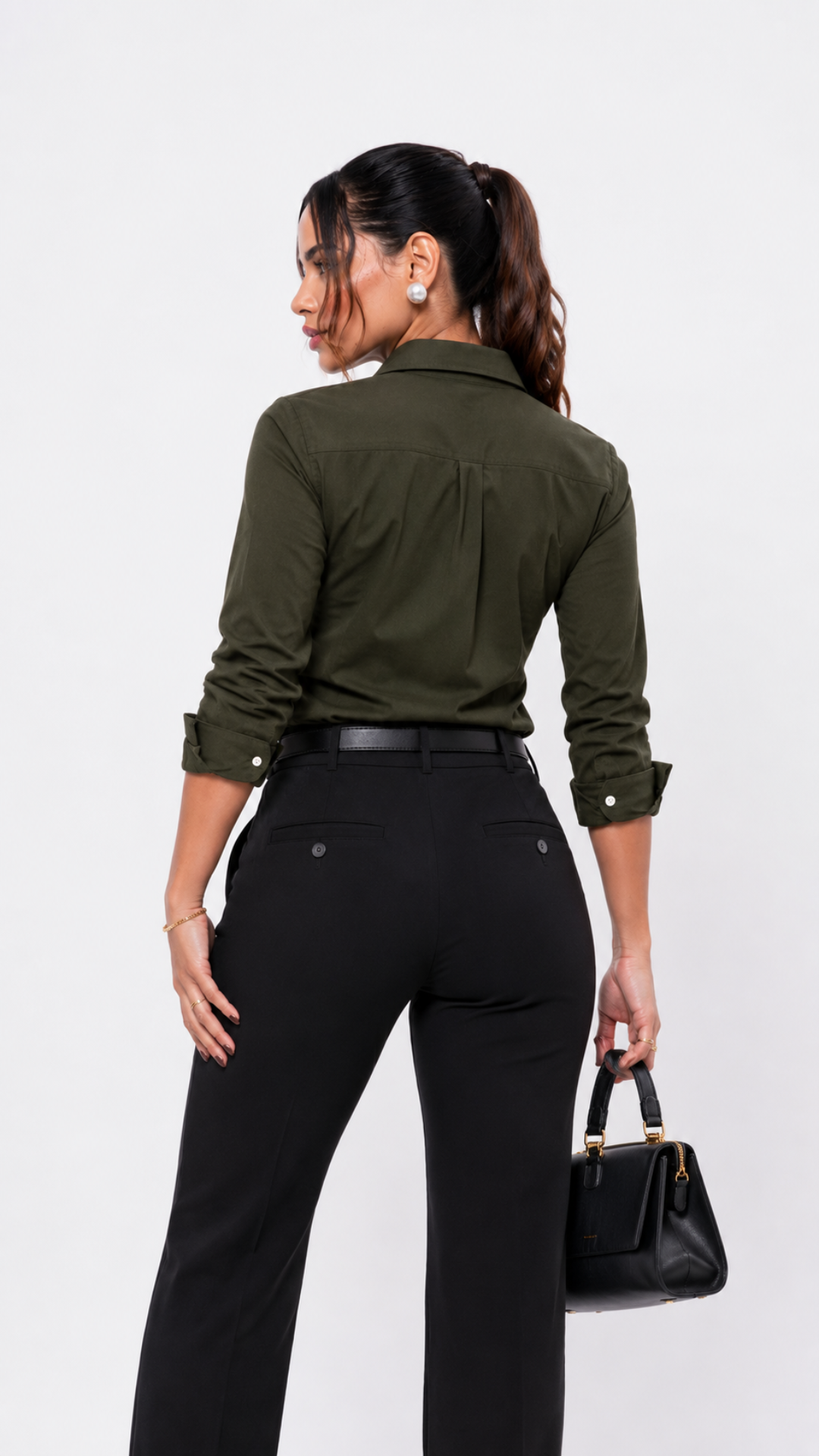CP-19-113463L Manga larga entallada Verde militar 2