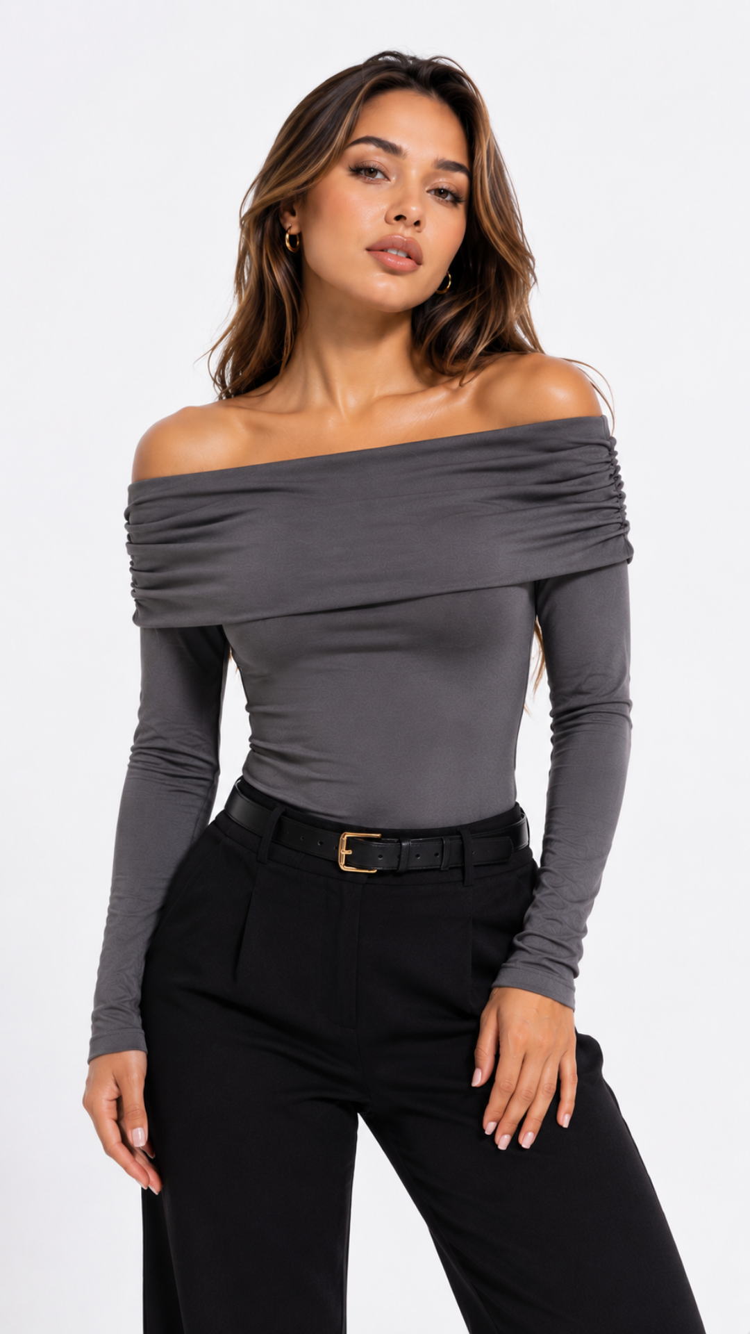 CT1447-5 Off-shoulder Cafe (gris) 1