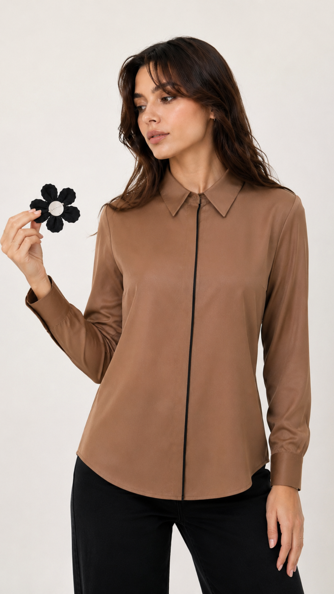 B41933 Manga larga con broche Camel 7