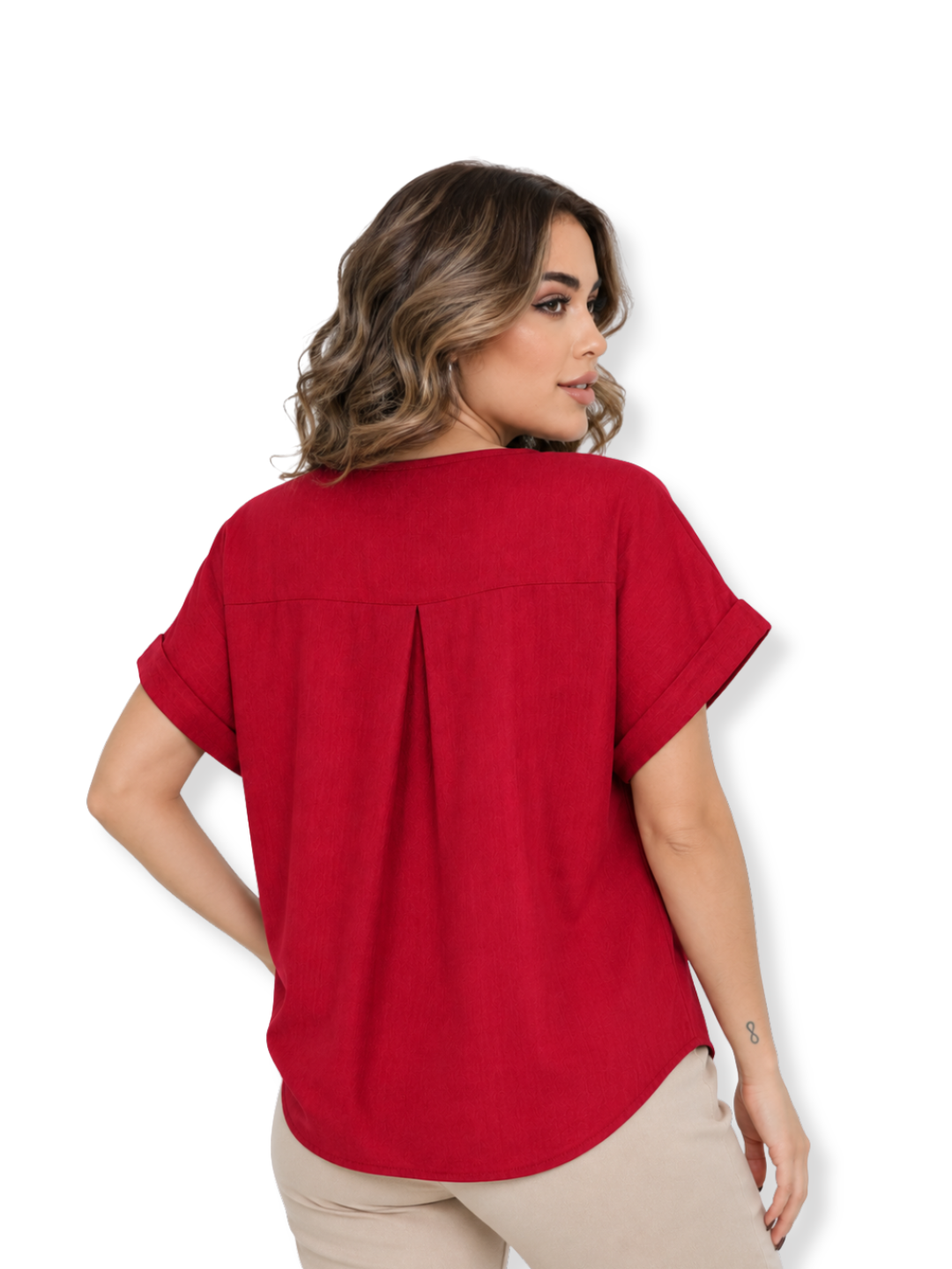 K-110 Blusa cuello V Rojo 2