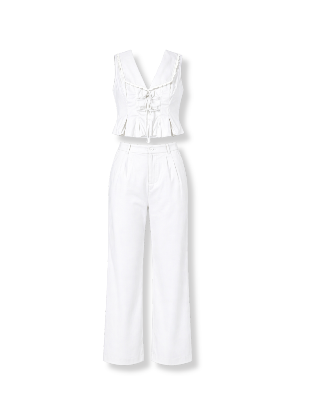 OMG-ST25-145W Conjunto wide leg Blanco 3