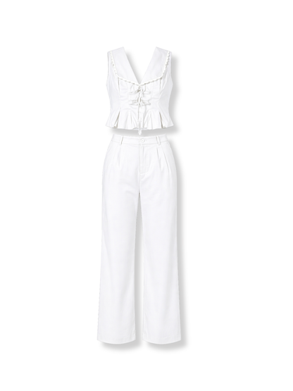 OMG-ST25-145W Conjunto wide leg Blanco 3