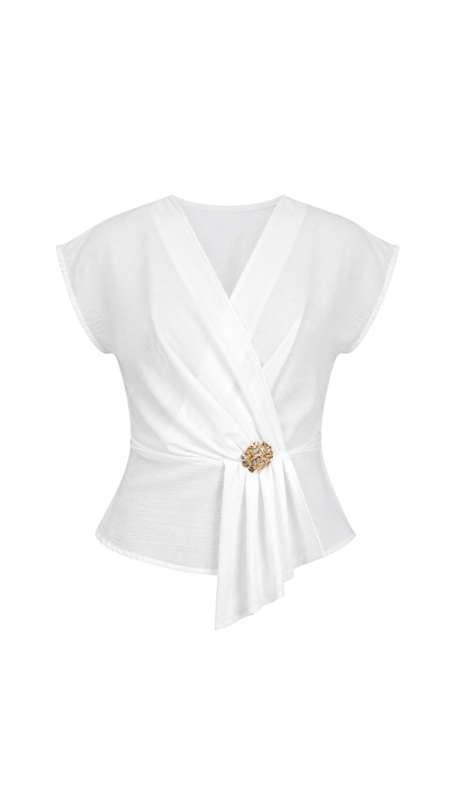 JJ-6573 Peplum cruzada Blanco 8