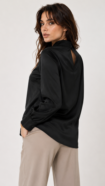 B41933 Manga larga con broche Negro 2