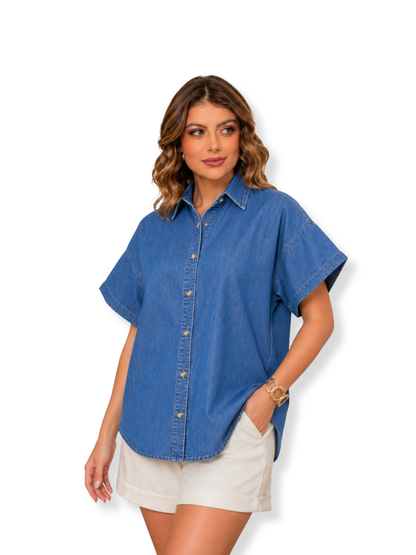 523-L24-140 Blusa denim oversize Azul medio 1