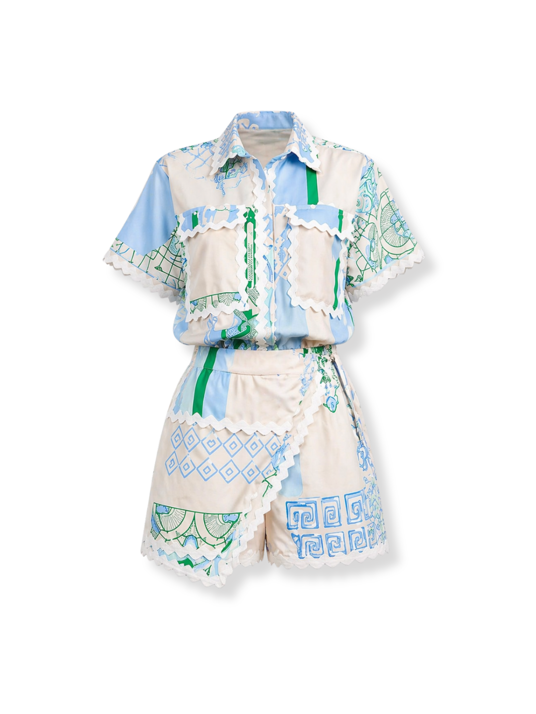OMG-NB-034W Conjunto camisa short Celeste 3