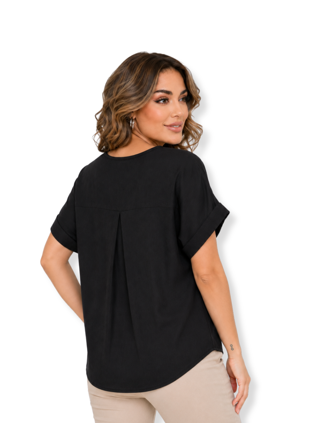 K-110 Blusa cuello V Negro 2
