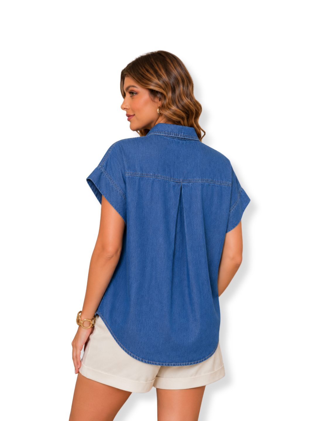 523-L24-140 Blusa denim oversize Azul medio 2