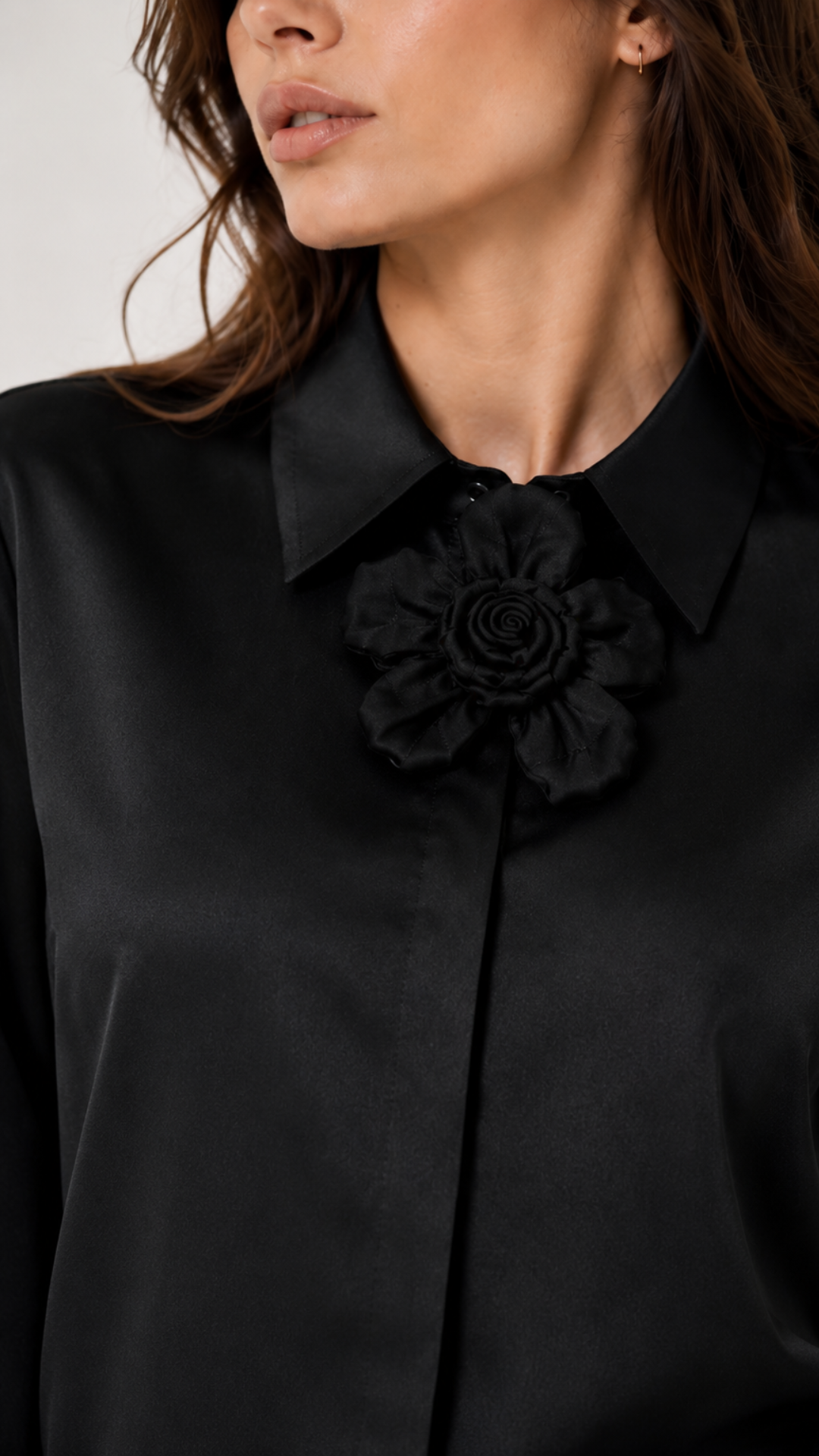 B41933 Manga larga con broche Negro 3