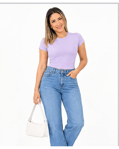 Blusa básica manga corta