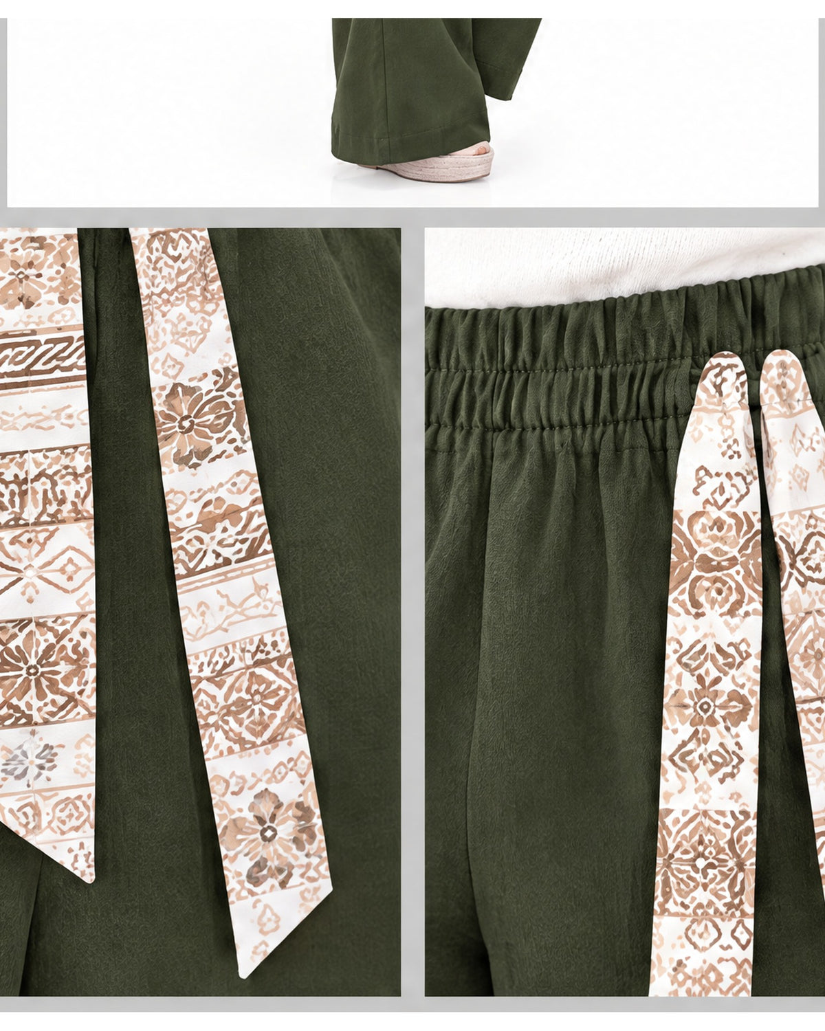 Pantalón ancho con cinta
