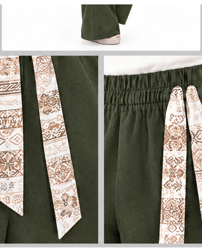 Pantalón ancho con cinta