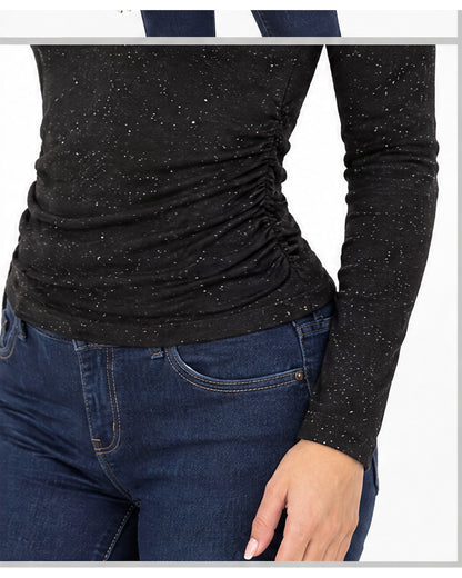 Blusa escote barco con brillos