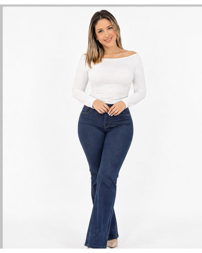 Blusa escote barco con brillos
