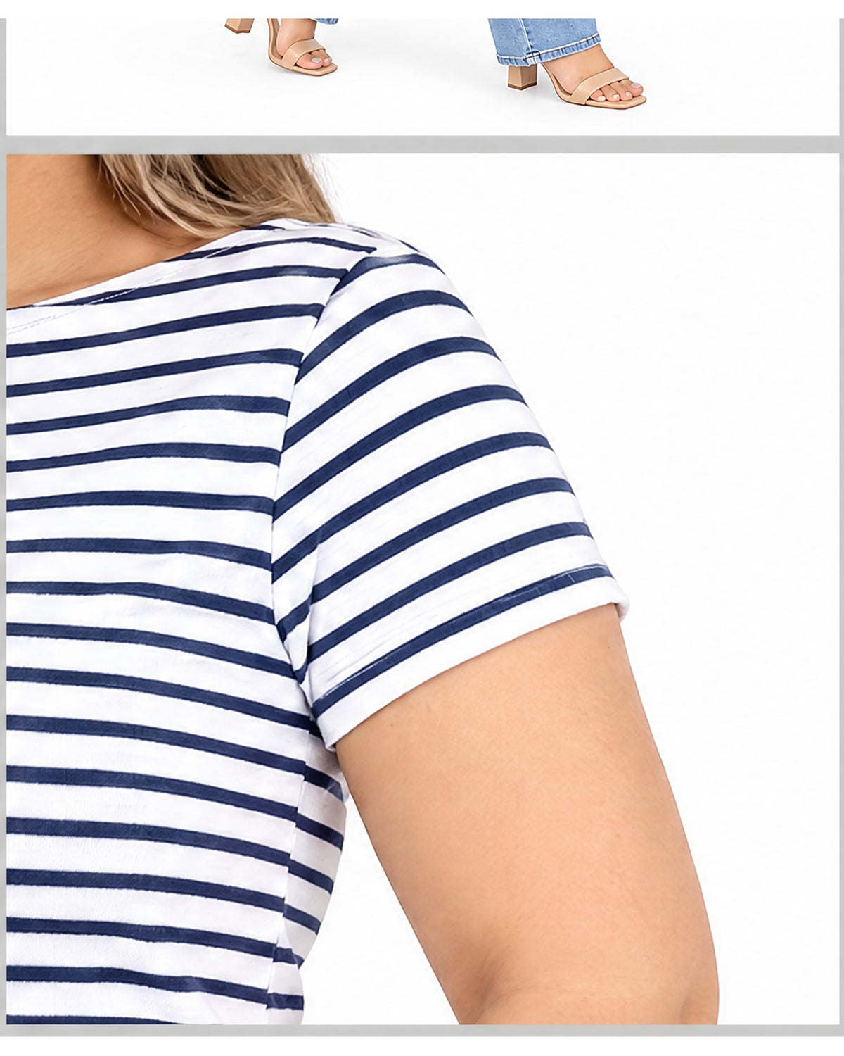 Blusa de rayas cuello barco