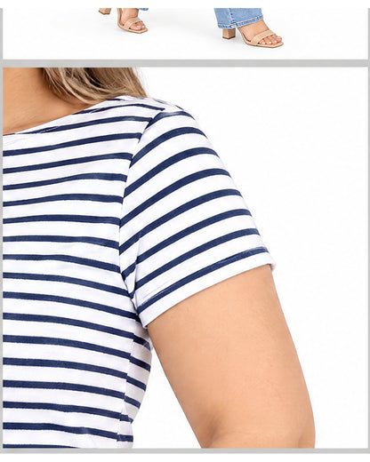 Blusa de rayas cuello barco