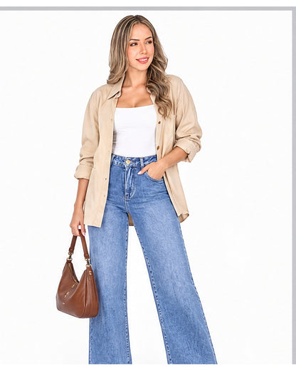 Jeans wide leg control fit