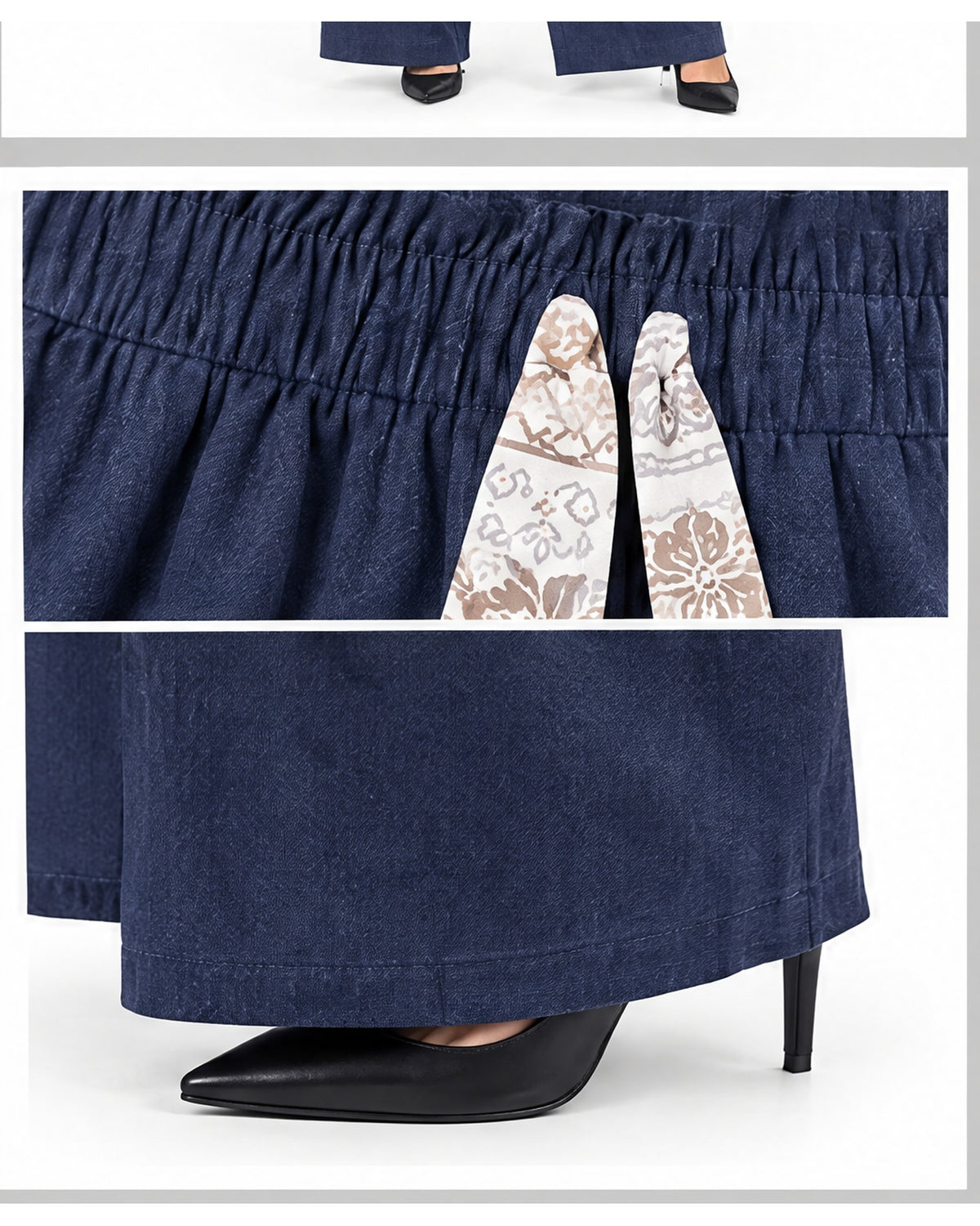 Pantalón ancho con cinta