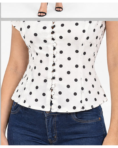Blusa de lunares con botones
